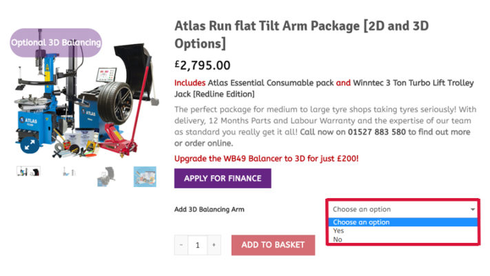 Atlas Run-Flat Tilt Arm Package webpage