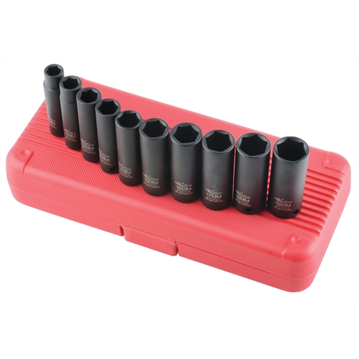 10pc Impact Deep Metric Socket Set 3/8 Drive