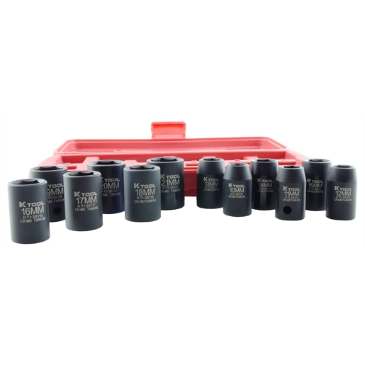 12pc Impact Standard Metric Socket Set 1/2 Drive