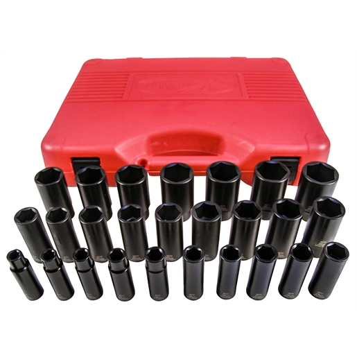 26pc Impact Deep Metric Socket Set 1/2 Drive