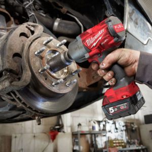 Milwaukee MWM18FHIWF12-503XB High Torque Impact Wrench garage use at Tyre Bay Direct