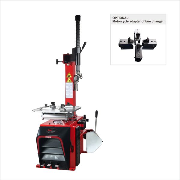 RB202 tyre changer with optional motorcycle adapter