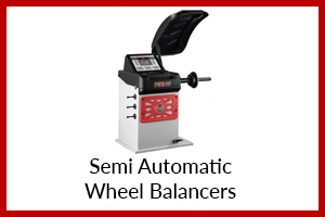 Semi-automatic wheel balancers
