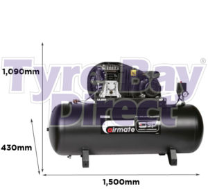 Airmate TN3/200-SRB Trade Belt Drive Air Compressor dimensions