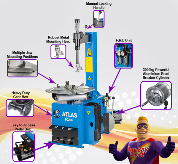 TC220 24" Semi-Automatic Tyre Changer