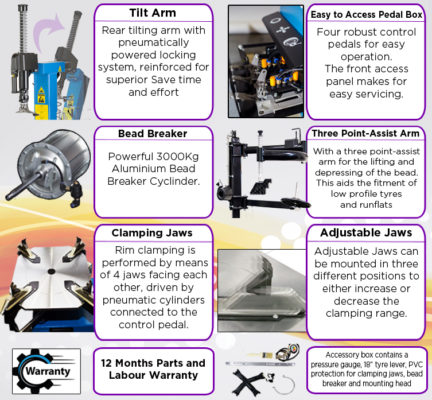 TC320 - 24'' Fully Automatic Tyre Changer